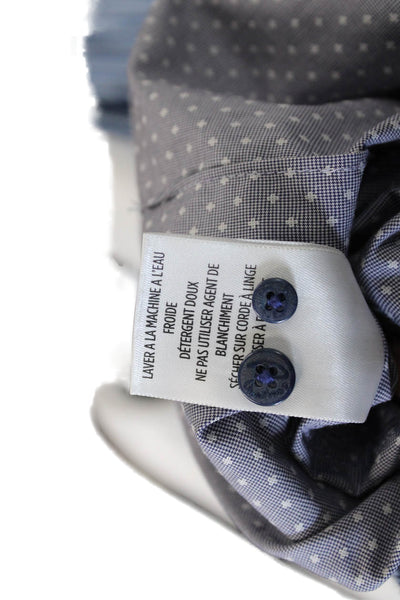 Robert Graham Mens Cotton Spotted Button Down Shirt Blue Size S