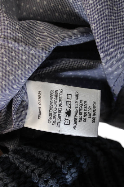 Robert Graham Mens Cotton Spotted Button Down Shirt Blue Size S