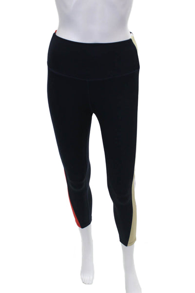 Bandier Women Striped Leggings Outfit Set Black Polyester Size S