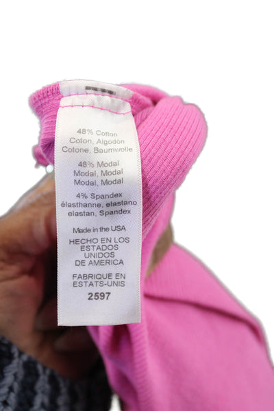 Michael Stars Women Bodycon Dress Pink Cotton Sleeveless Round Neck Size XS