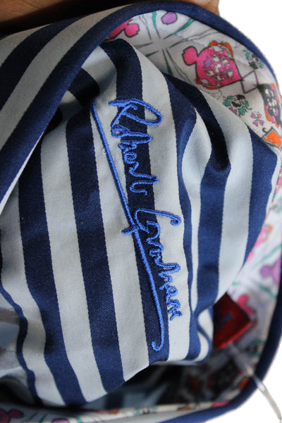 Robert Graham Mens Blue Cotton Striped Button-Up Shirt Long Sleeve Size XL
