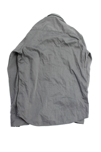 Robert Graham Mens Cotton Collared Long Sleeve Button Down Gray Size 16
