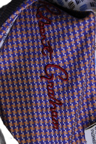 Robert Graham Mens Cotton Mini Houndstooth Button Down Shirt Purple Size 16
