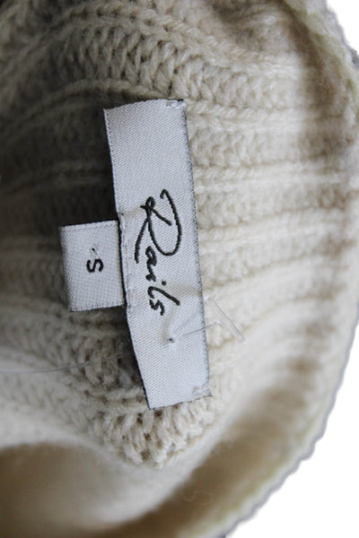Rails Women Beige Striped Wool Mock Neck Pullover Sweater Long Sleeve Size S