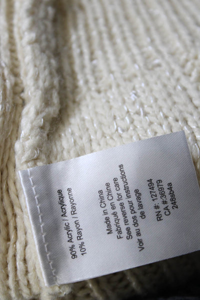 Heartloom Women Pullover Sweater Ivory Acrylic Crew Neck Longsleeve Size XS