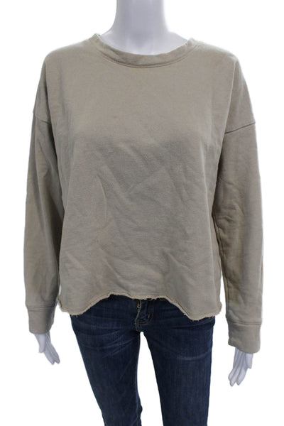 Splendid Womens Pullover Sweatshirt Beige Crew Neck Long Sleeve Size M