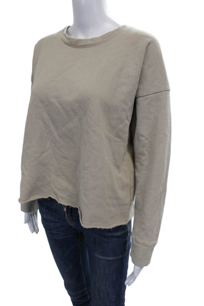 Splendid Womens Pullover Sweatshirt Beige Crew Neck Long Sleeve Size M