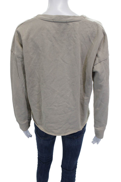 Splendid Womens Pullover Sweatshirt Beige Crew Neck Long Sleeve Size M