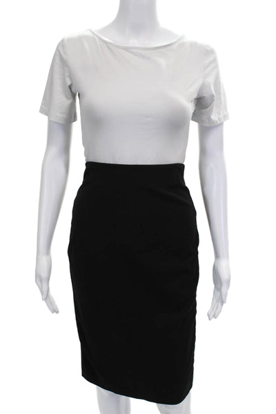 Vince Camuto Women Black Straight Pencil Skirt Pull On Viscose Size S