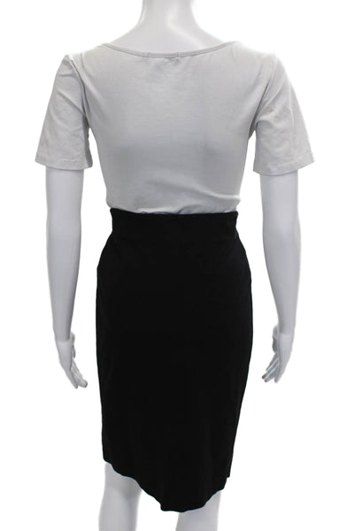 Vince Camuto Women Black Straight Pencil Skirt Pull On Viscose Size S