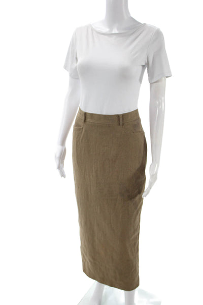 Ralph Ralph Lauren Women Straight Pencil Skirt Midi Brown Wool Blend Size 8