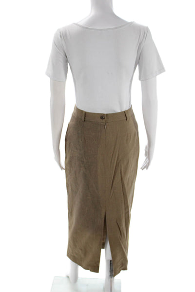 Ralph Ralph Lauren Women Straight Pencil Skirt Midi Brown Wool Blend Size 8