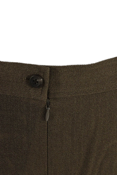 Ralph Ralph Lauren Women Straight Pencil Skirt Midi Brown Wool Blend Size 8