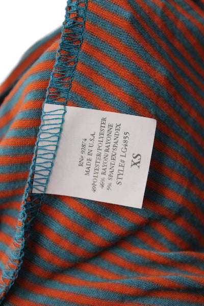 Ella Moss Women Trapeze Swing Dress Multicolor Striped V-Neck Size XS