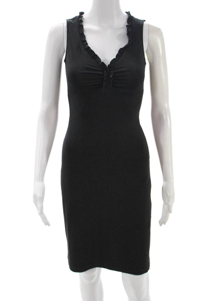 BCBGMAXAZRIA Women Bodycon Black Sleeveless V Neck Dress Size XS