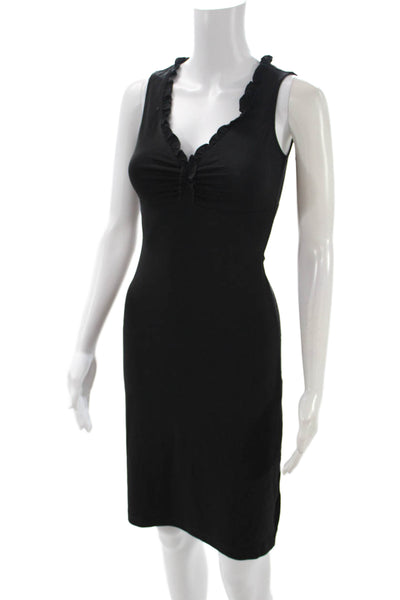 BCBGMAXAZRIA Women Bodycon Black Sleeveless V Neck Dress Size XS