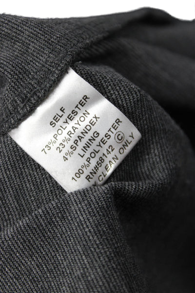 London Times Women Sheath Dress Gray Short Sleeve Round Neck Knee Length Size 4
