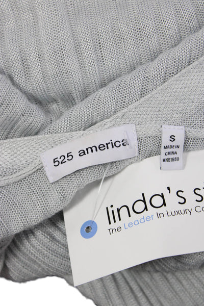 525 America Women Cardigan V-Neck Long Sleeve Gray Rayon Size S