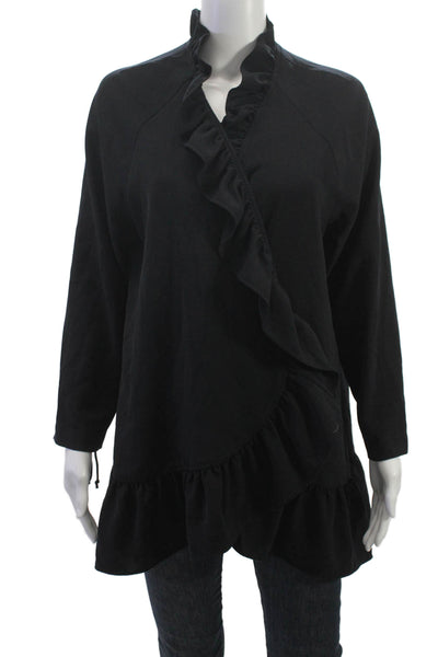 Marccain Women Tunic Blouse Black High Neck Long Sleeve Polyester Size M