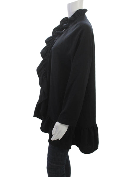 Marccain Women Tunic Blouse Black High Neck Long Sleeve Polyester Size M