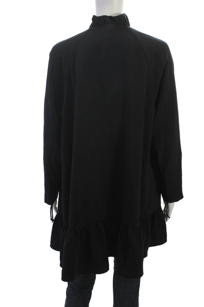 Marccain Women Tunic Blouse Black High Neck Long Sleeve Polyester Size M