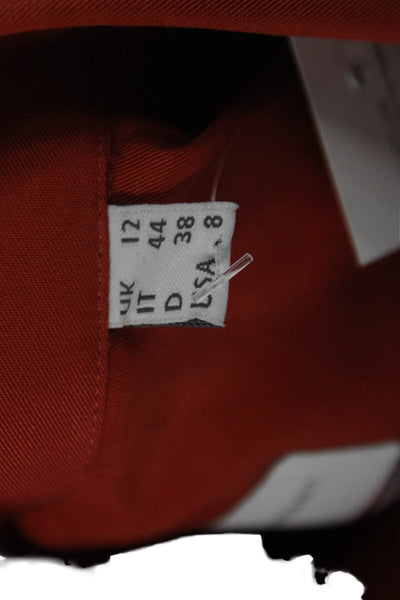The Shirt Company Womens Orange Tencel Tunic Button-Up Long Sleeve Size 8