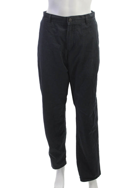 Theory Mens Black Chino Pants Button Closure 97% Cotton 3% Elastane Size 36