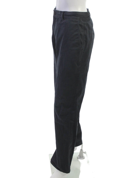 Theory Mens Black Chino Pants Button Closure 97% Cotton 3% Elastane Size 36
