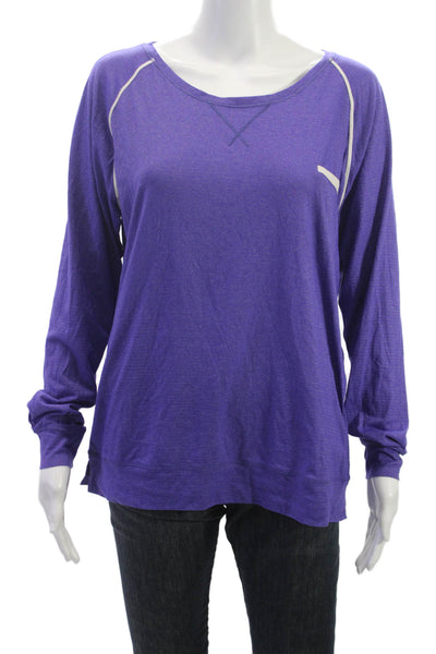 Lululemon Womens Purple Striped Pullover Long Sleeve Size 8