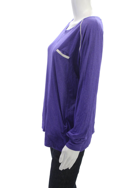 Lululemon Womens Purple Striped Pullover Long Sleeve Size 8