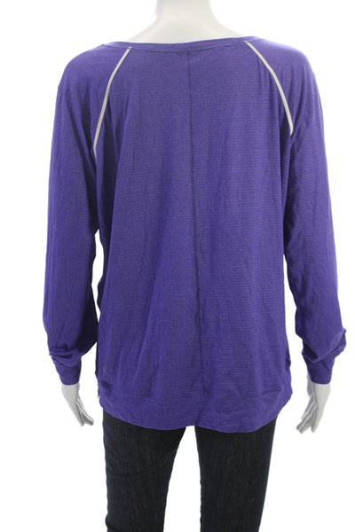 Lululemon Womens Purple Striped Pullover Long Sleeve Size 8
