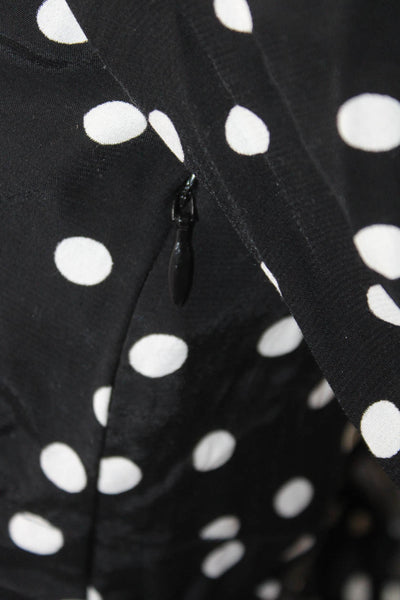 Rixo Women Black Polka Dot V Neck 3/4 Sleeve Maxi Dress Viscose Size 2