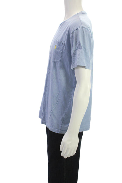 Polo Ralph Lauren Mens Shirt Blue Cotton Crew Neck Short Sleeve Size L