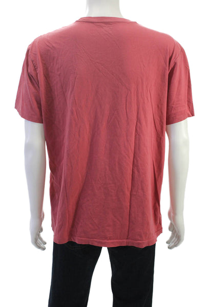 Polo Ralph Lauren Men Red Cotton Shirt Short Sleeve Crew Neck Size L