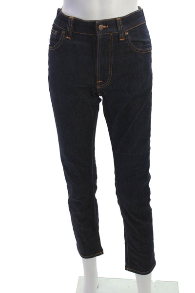 Nudie Jeans Mens Tapered Blue Cotton Jeans Button Size 30