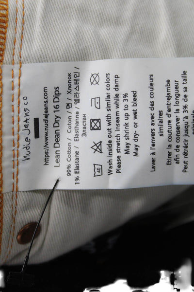 Nudie Jeans Mens Tapered Blue Cotton Jeans Button Size 30
