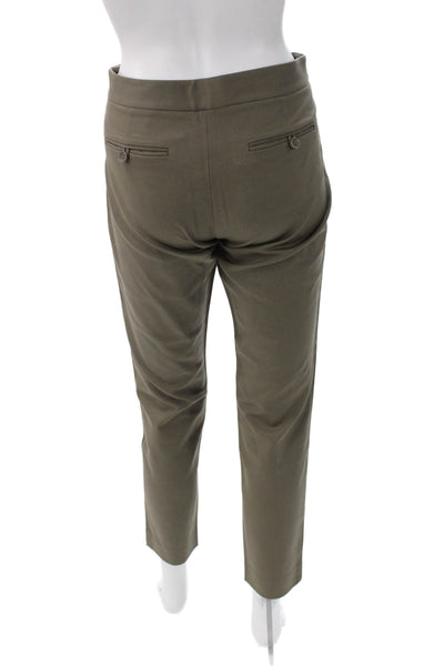 Club Monaco Women Ankle Pants Green Zip 65% Cotton Size 6
