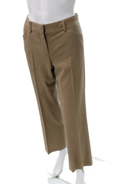 Theory Womens Beige Wool Dress Pants Zip Front Size 6
