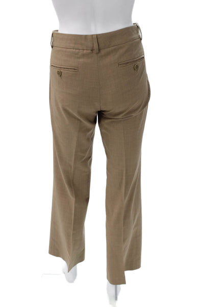 Theory Womens Beige Wool Dress Pants Zip Front Size 6