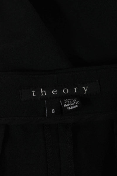 Theory Women Ankle Pants Black Polyester Zip Size 8