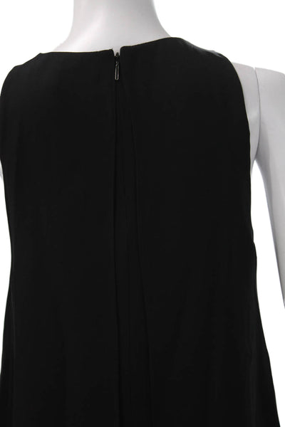 Rebecca Taylor Womens Black Silk Sleeveless Round Neck Basic Tank Size 6
