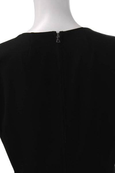 Theory Womens Tunic Blouse Sleeveless Black Zip Round Neck Size M