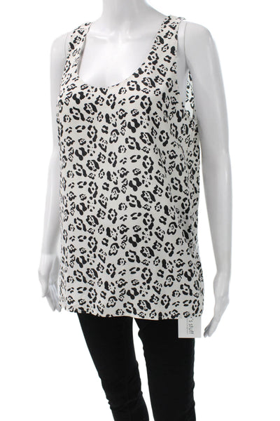 Equipment Femme Womens Silk Scoop Neck Sleeveless Tank Animal Print Size M