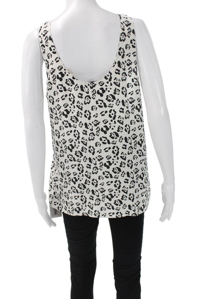 Equipment Femme Womens Silk Scoop Neck Sleeveless Tank Animal Print Size M