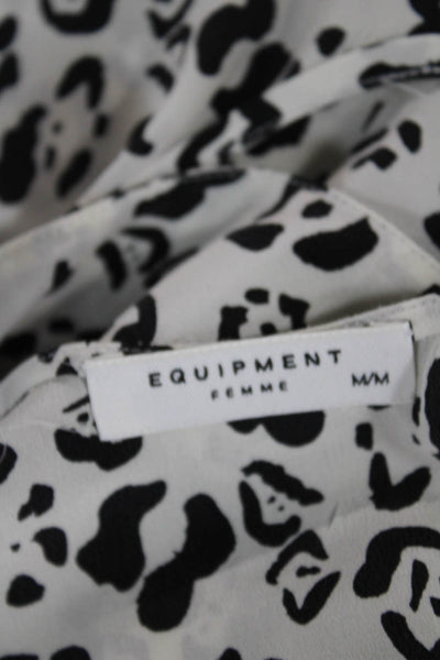 Equipment Femme Womens Silk Scoop Neck Sleeveless Tank Animal Print Size M