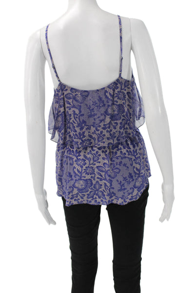 Rebecca Taylor Womens Silk Floral V Neck Sleeveless Camisole Blouse Size 6