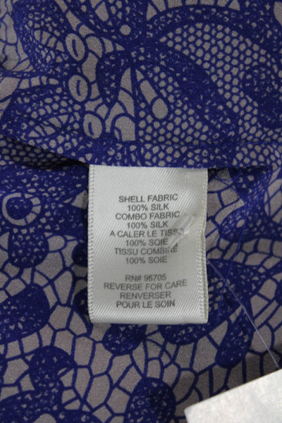 Rebecca Taylor Womens Silk Floral V Neck Sleeveless Camisole Blouse Size 6