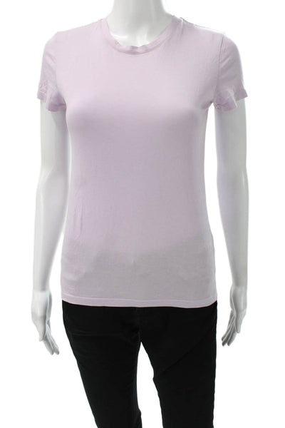 Vince Womens Basic T-Shirt Purple Pima Cotton Crew Neck Size XS