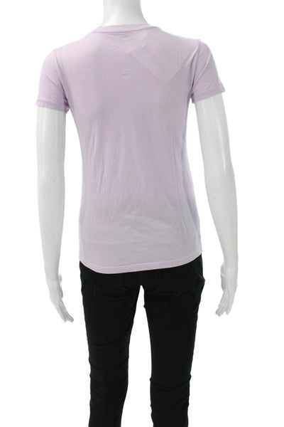 Vince Womens Basic T-Shirt Purple Pima Cotton Crew Neck Size XS