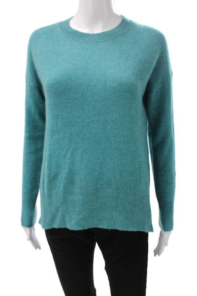 Magaschoni Women Pullover Cashmere Sweater Green Crew Neck Long Sleeve Size XS
